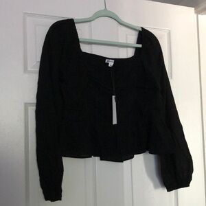 Black off the shoulder blouse